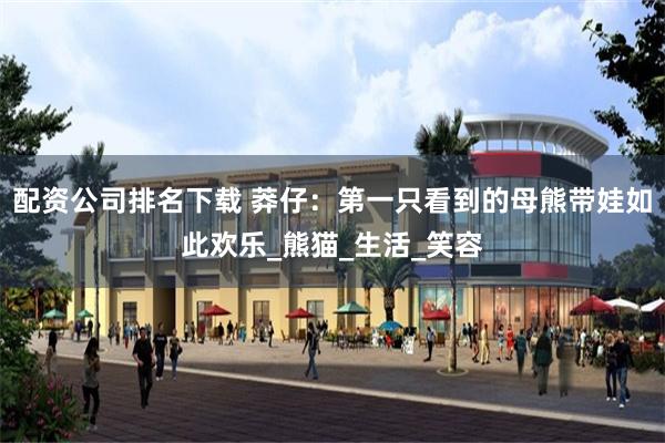 配资公司排名下载 莽仔：第一只看到的母熊带娃如此欢乐_熊猫_生活_笑容