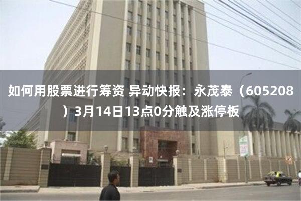 如何用股票进行筹资 异动快报：永茂泰（605208）3月14日13点0分触及涨停板