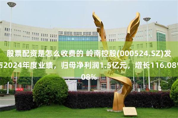 股票配资是怎么收费的 岭南控股(000524.SZ)发布2024年度业绩，归母净利润1.5亿元，增长116.08%