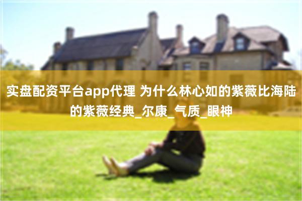 实盘配资平台app代理 为什么林心如的紫薇比海陆的紫薇经典_尔康_气质_眼神