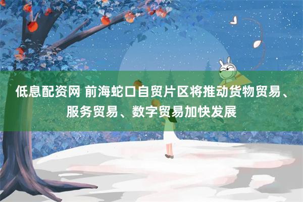 低息配资网 前海蛇口自贸片区将推动货物贸易、服务贸易、数字贸易加快发展